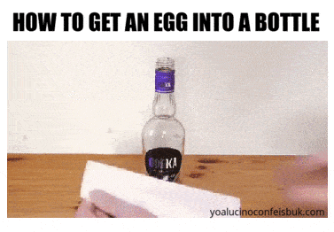 Cómo meter un huevo dentro de una botella