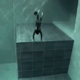 Free diving in the world's deepest pool