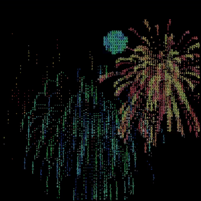 ASCII Art Fireworks Loop