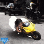 Girl on Fast Motorcycle