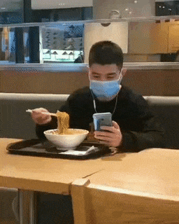 Eating with the mask