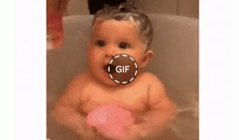 Baby taking a bath