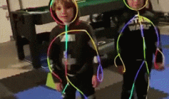 Dancing with tubes of lights