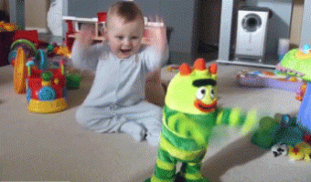 Baby dancing like his doll
