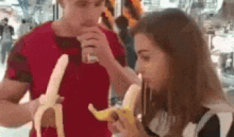 Eating banana