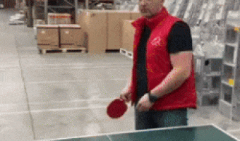 Playing Ping Pong in Store