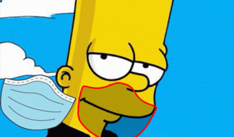 Put the mask on Bart Simpsons